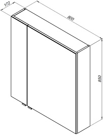 Aquanet Зеркальный шкаф Алвита New 80 серый матовый – фотография-8